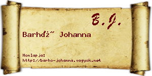 Barhó Johanna névjegykártya